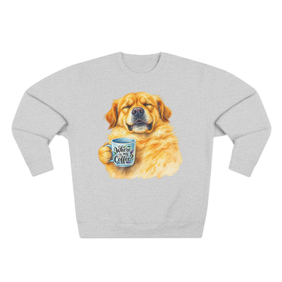 "Where is my coffee?" Dog Watercolor style 1 Unisex Crewneck Sweatshirt