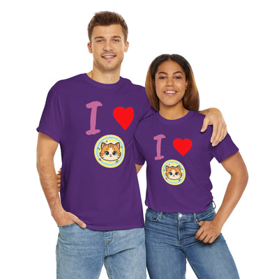 I Love Cats in Love Unisex Tee - Cute Cat T-Shirt for Pet Lovers, Cat Owners, Sports Enthusiasts, Gifts for Animal Lovers, Casual Everyday Wear