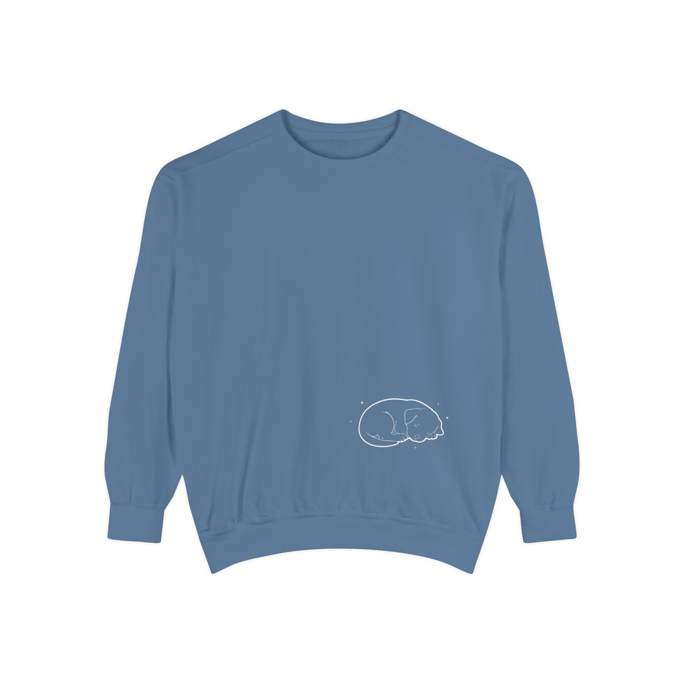 Sleeping dog (White) shadow Cozy Graphic Unisex Crewneck Sweatshirt