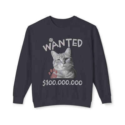 WANTED Cat Poster Design Unisex Crewneck Sweatshirt