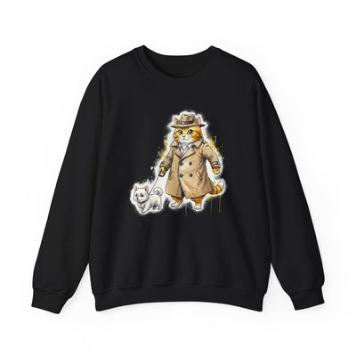 Watercolor painting style 10 Men & Women Cute Cat Pile Crewneck Sweatshirt