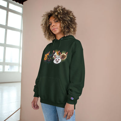 Playful Cat Champion Unisex Hoodie | Cozy Cat Lover Pullover, Pet Themed Gift, Cute Animal Apparel, Perfect for Cat Days