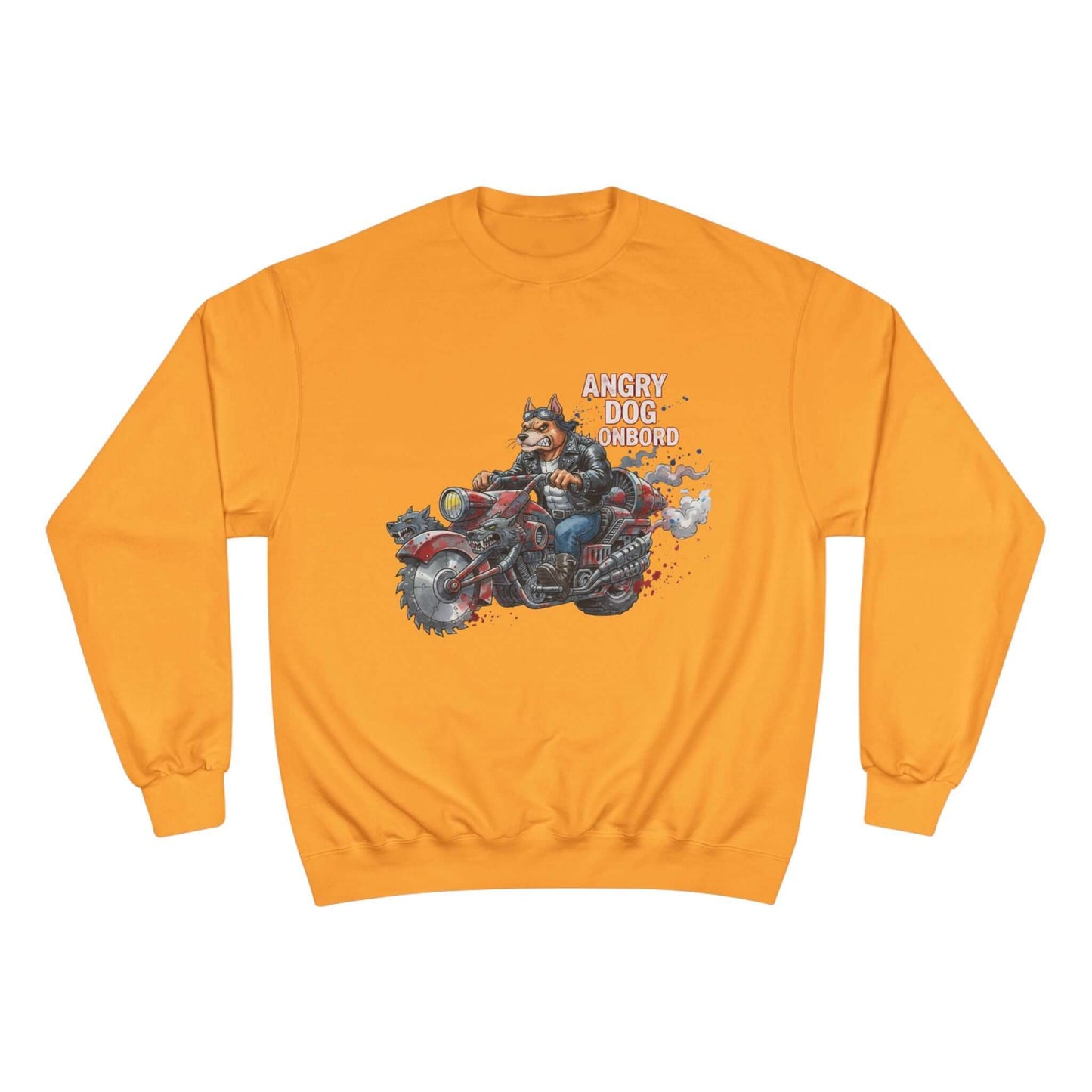 Angry Dog Onboard Graphic Champion Crewneck Sweatshirt style 3