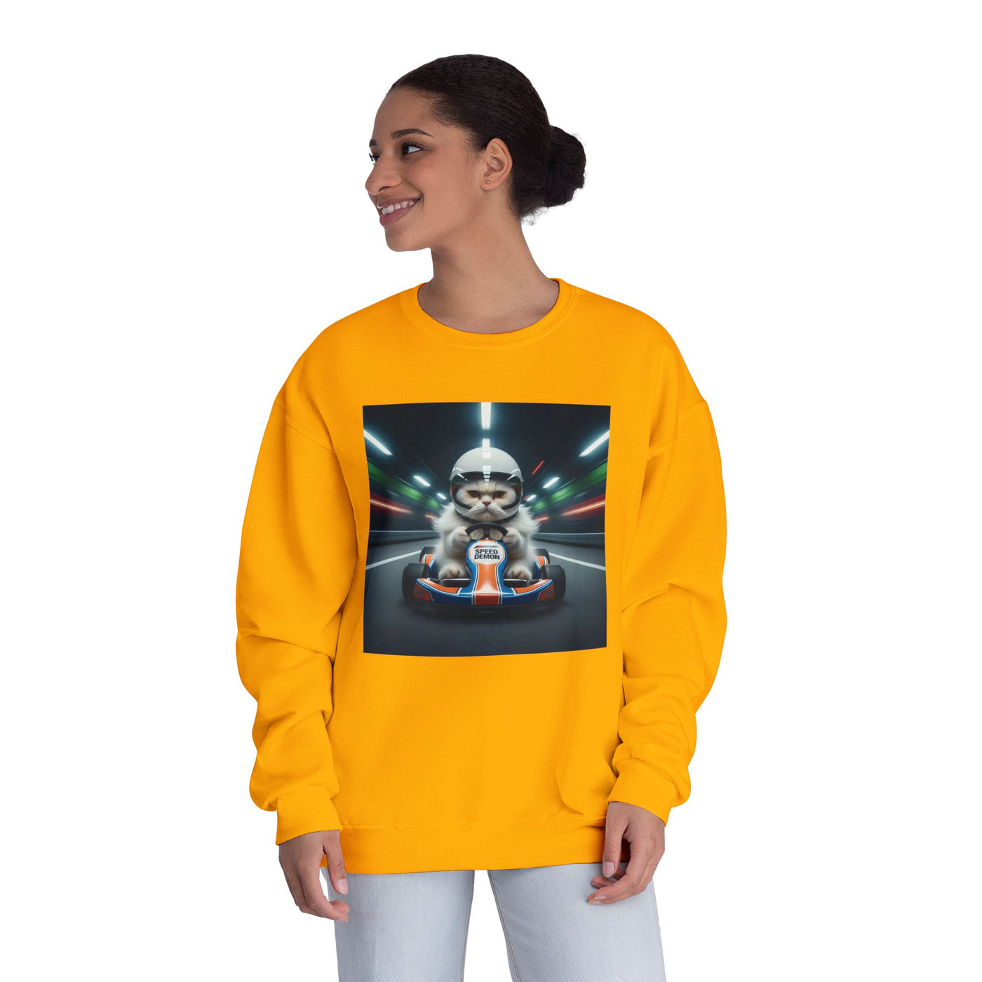 Go Kart Cat style 2 Unisex NuBlend® Crewneck Sweatshirt