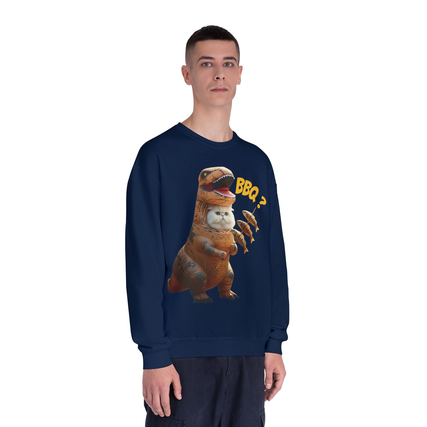 Tyrannosaurus Cat BBQ Unisex NuBlend Crewneck Sweatshirt