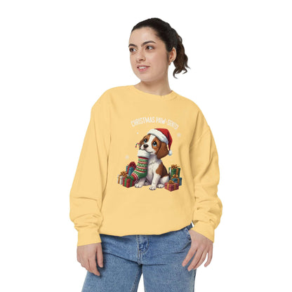 Puppy wait for Christmas presents Unisex Crewneck Sweatshirt style 3