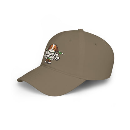 Where is my money Cute Dog Low Profile Cap Hat