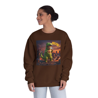 Tyrannosaurus Cat in city Unisex NuBlend Sweatshirt style 2