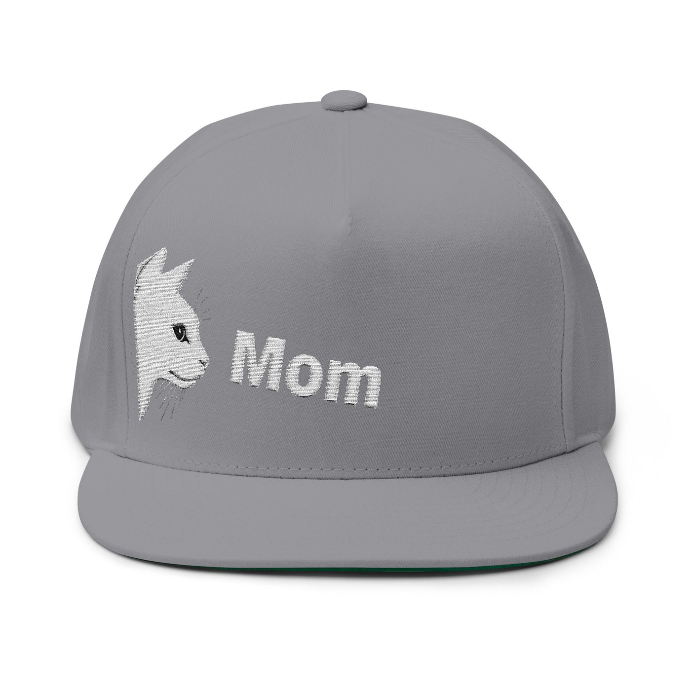 Cat Mom style 4 Flat Bill Cap | Stylish Pet Lover Hat | Perfect Gift for Cat Owners | Embroidered Cat Mom Cap | Fun Pet Accessories