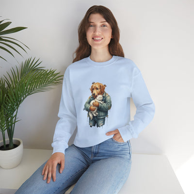 Watercolor painting style 12 Men & Women Cute Cat Pile Crewneck Sweatshirt
