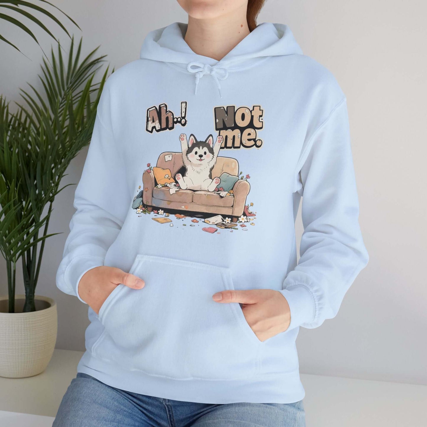 Ah Not Me - Cute Husky Unisex Pullover Hoodie for Dog Lover