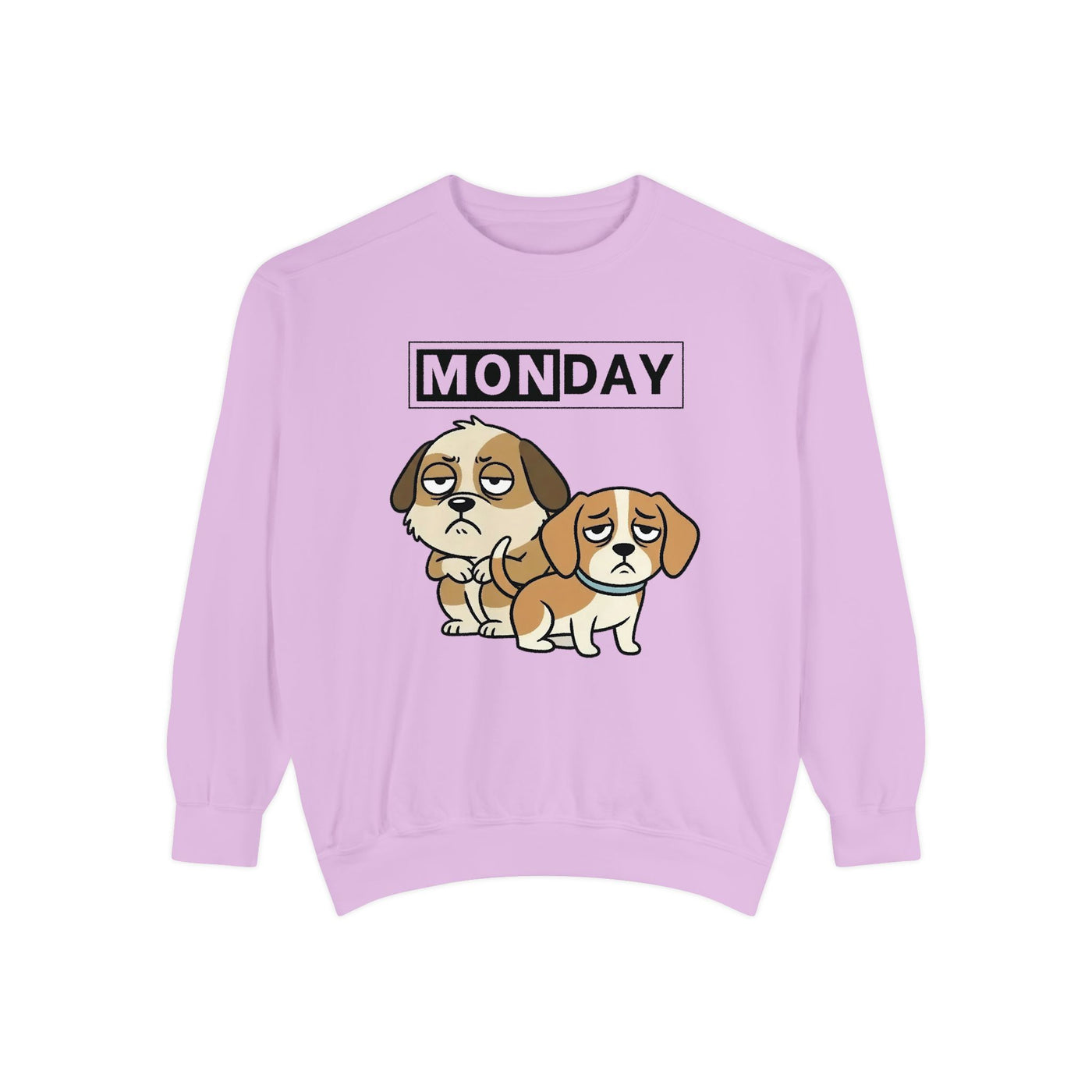 Monday Face Dog Stares Blankly Unisex Crewneck Sweatshirt style 1