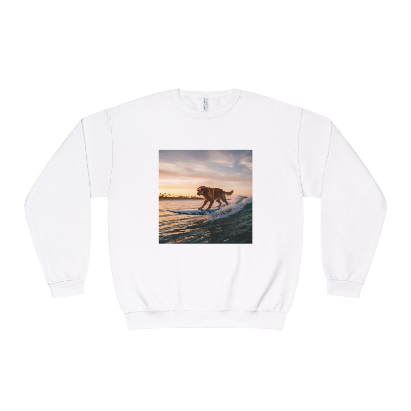 Surfing Dog Graphic Unisex NuBlend Crewneck Sweatshirt style 2