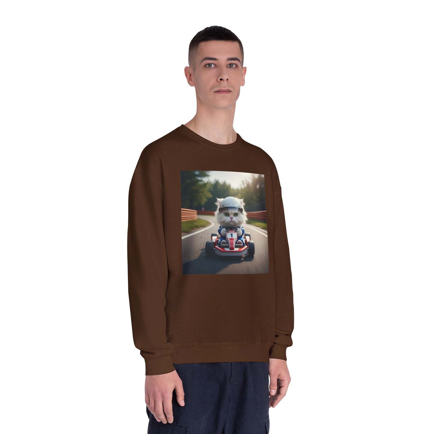 Go Kart Cat Unisex NuBlend Crewneck Sweatshirt style 1
