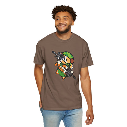 Cute Soldier Sniper Dog & Cat Unisex Graphic T-Shirt