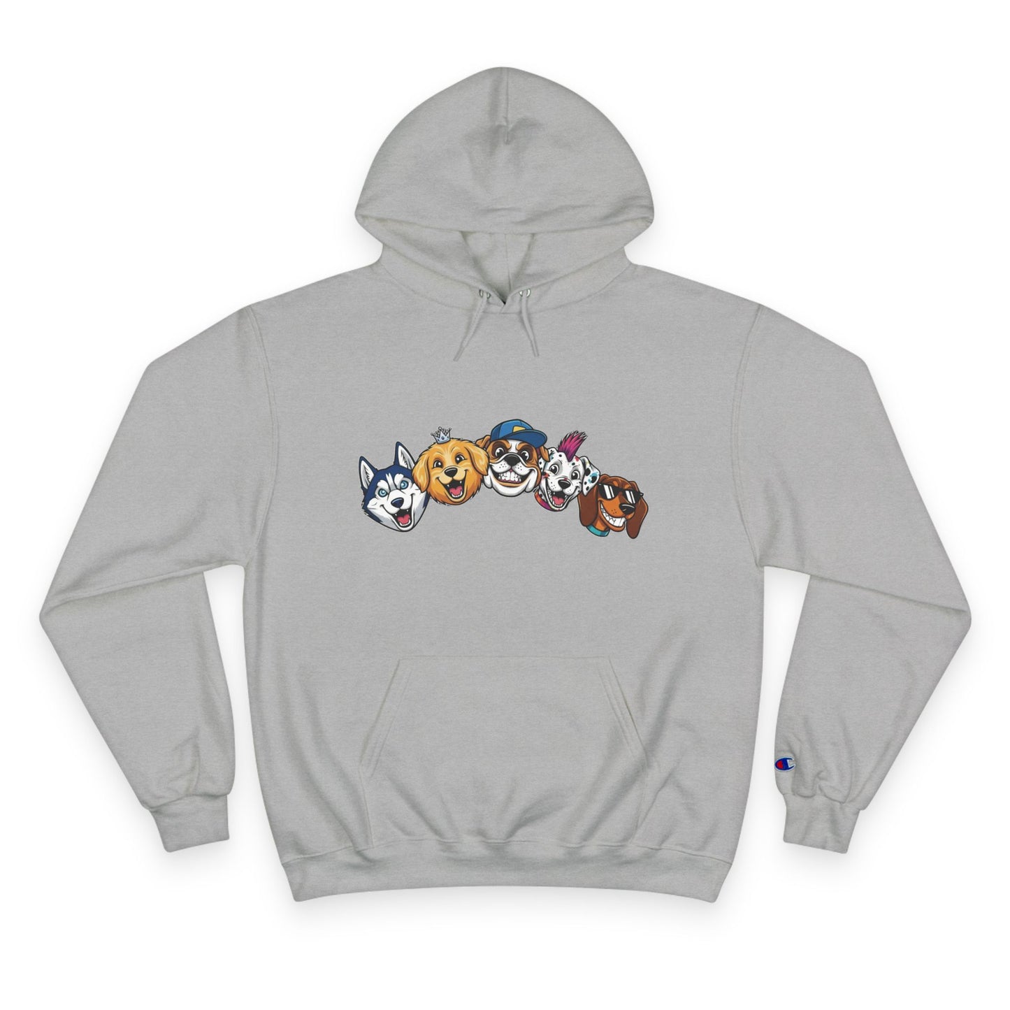 Playful Dog Faces Cozy Unisex Champion Pullover Hoodie