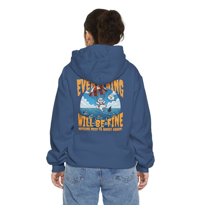 Everything Will Be Fine - Cartoon Cat Graphic Unisex Pullover Hoodie