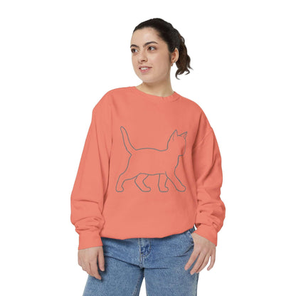 Walking Cat Shadow Cozy Graphic Unisex Crewneck Sweatshirt style 2