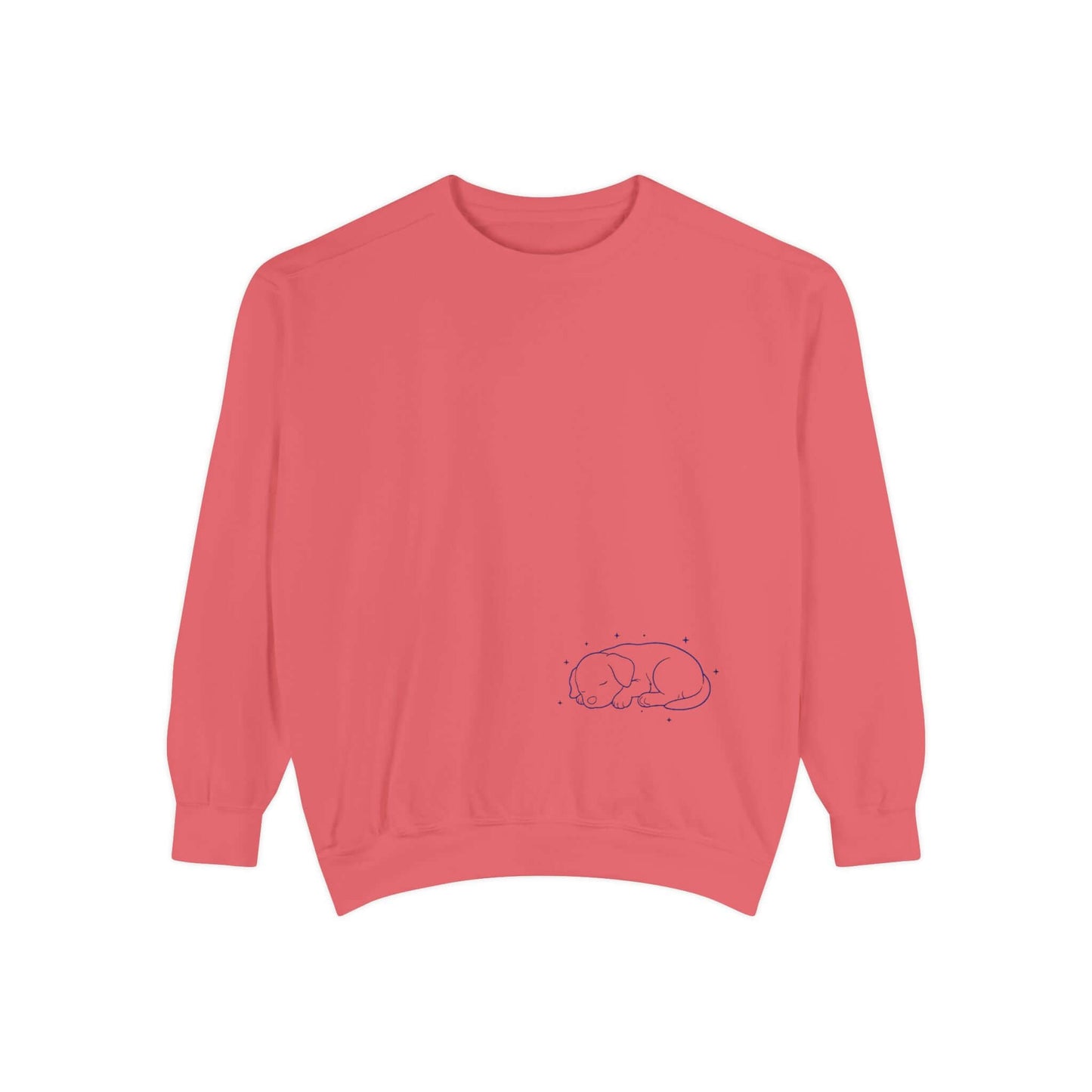 Sleeping dog shadow Cozy Graphic Unisex Crewneck Sweatshirt - Blue