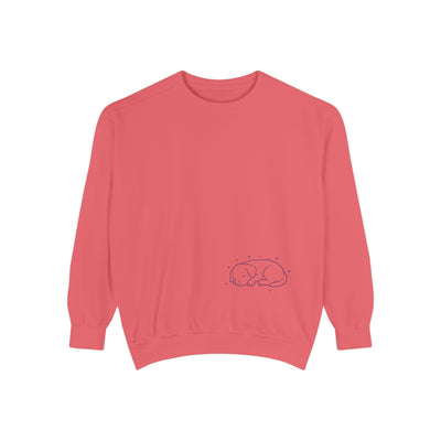Sleeping dog (Blue) shadow Cozy Graphic Unisex Crewneck Sweatshirt