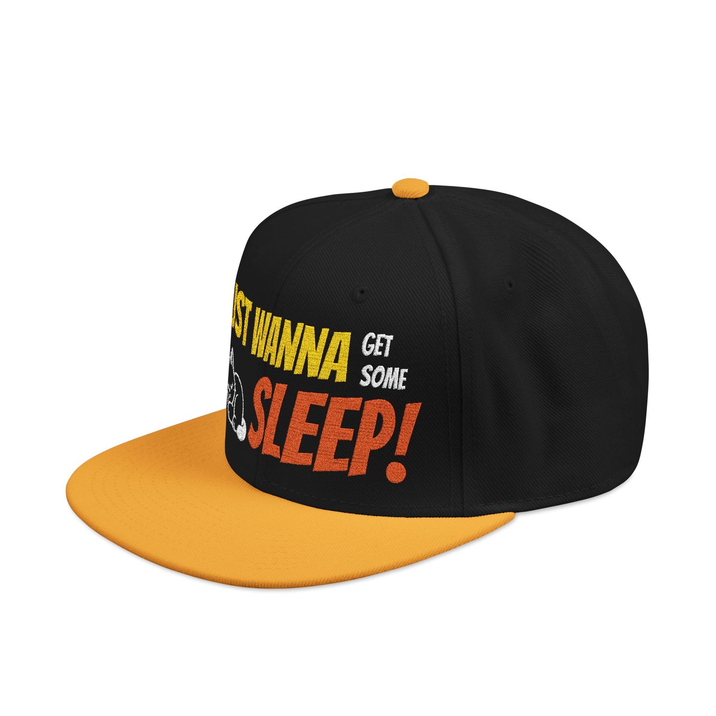I just wanna get some sleep Embroidered Cute Cat Snapback Hat