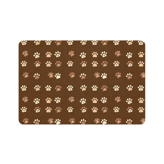 Cat Dog Paw pattern 12x18 inches Pet Food Mat style 1