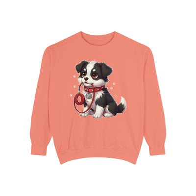 Cute Dog Walk Time style 1 Cozy Graphic Unisex Crewneck Sweatshirt