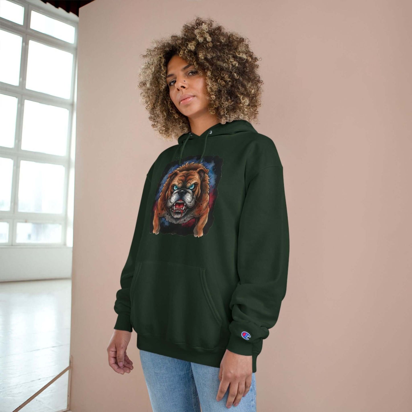 Angry Dog Men and Women Champion Hoodie style 4