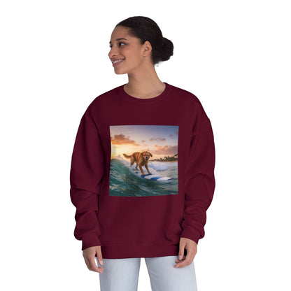 Surfing Dog Graphic Unisex NuBlend Crewneck Sweatshirt style 1