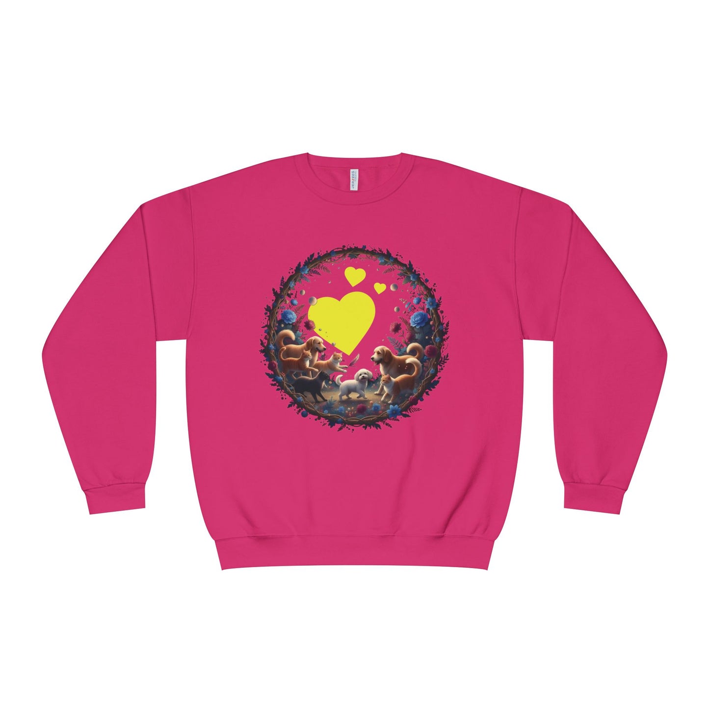 Cats & Dogs Full of Love Unisex NuBlend Crewneck Sweatshirt