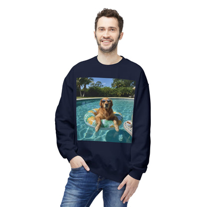 Swimming Pool Vibes Graphic Dog Unisex Crewneck Sweatshirt