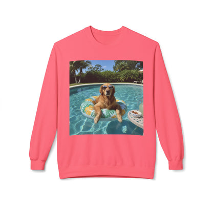 Swimming Pool Vibes Graphic Dog Unisex Crewneck Sweatshirt