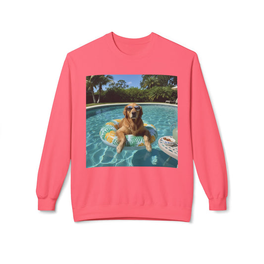Swimming Pool Vibes Graphic Dog Unisex Crewneck Sweatshirt