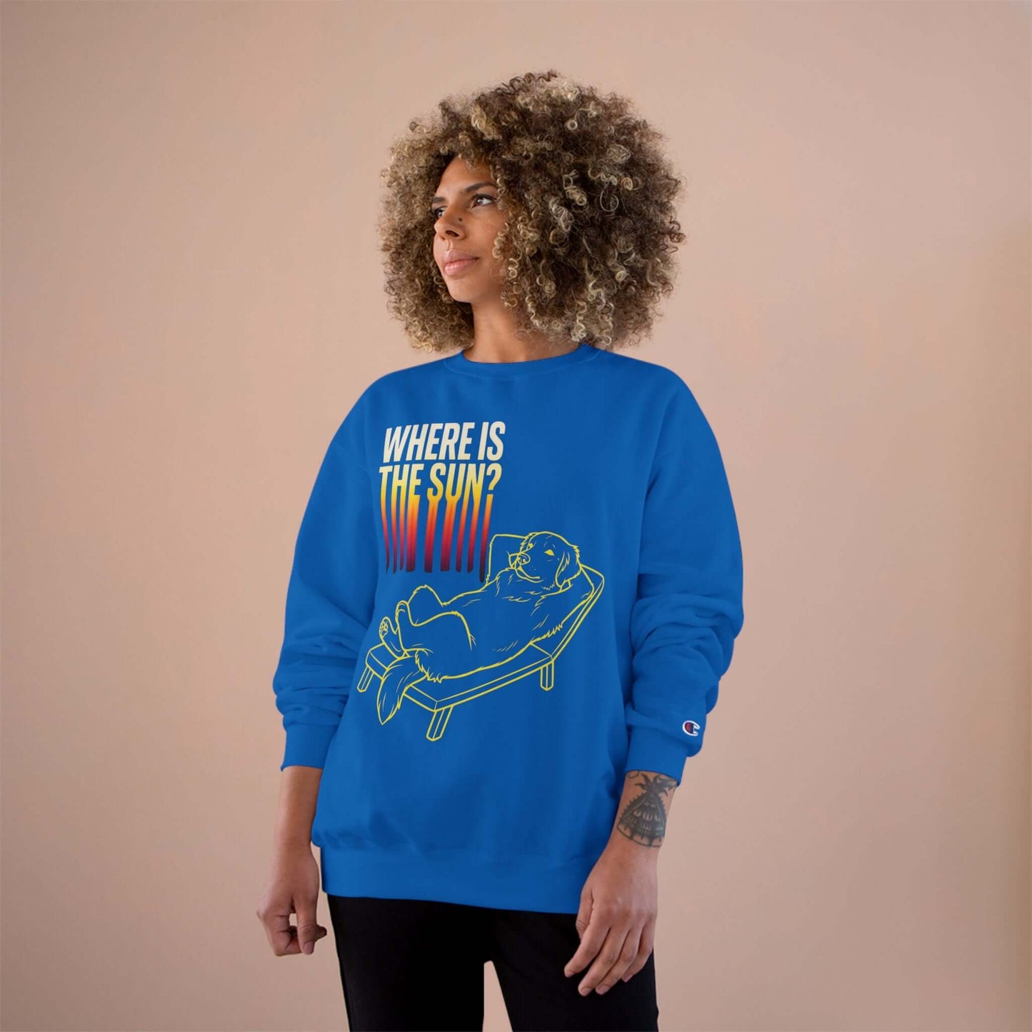 Where is the Sun - Dog Champion Unisex Crewneck Sweatshirt