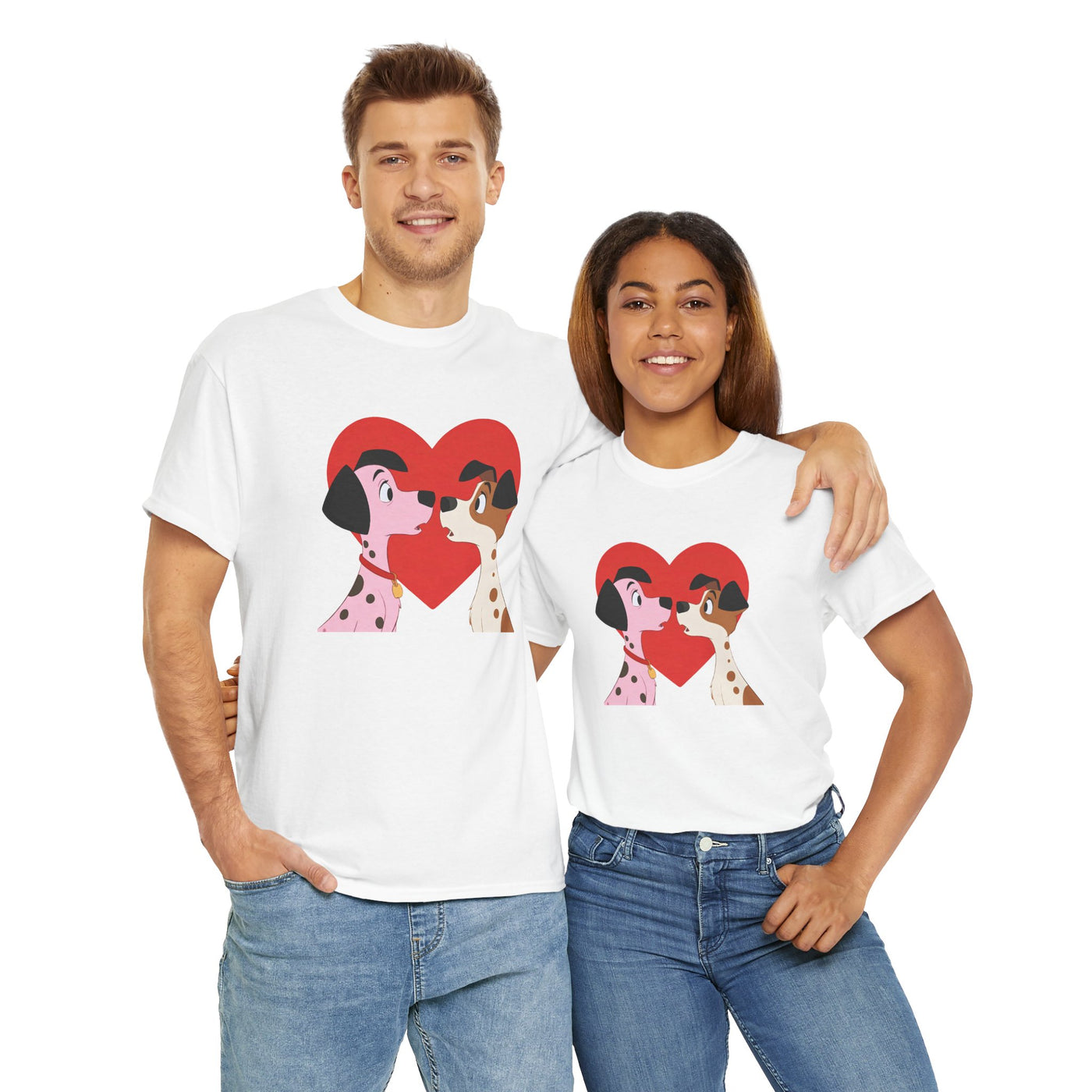 Dogs in Love Unisex Tee - Cute Dog T-Shirt for Pet Lovers, Dog Owners, Sports Enthusiasts, Gifts for Animal Lovers, Casual Everyday Wear