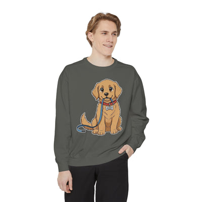 Cute Dog Walk Time style 2 Cozy Graphic Unisex Crewneck Sweatshirt