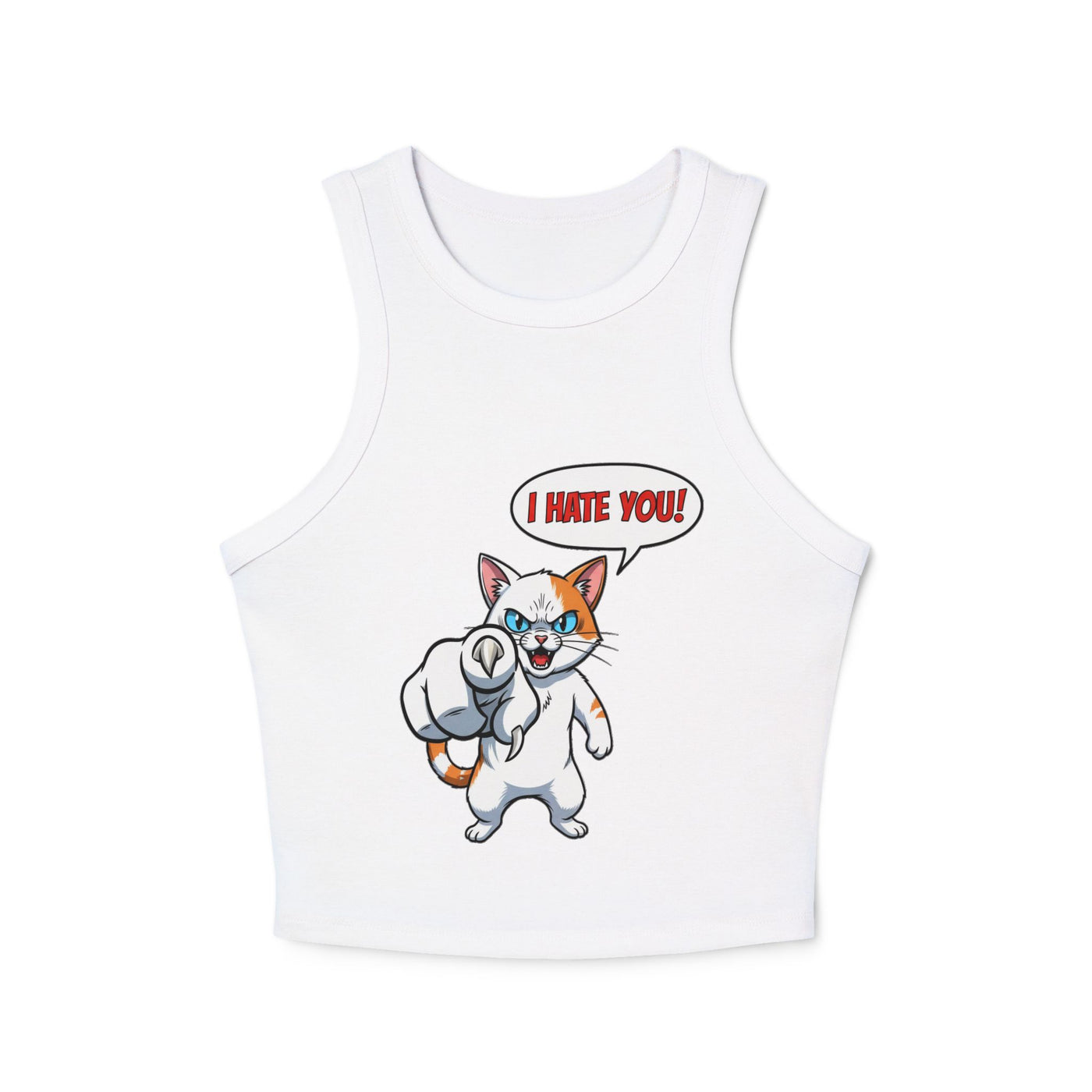 Angry Cat 'I Hate You' Graphic style 2 Women Tank Top