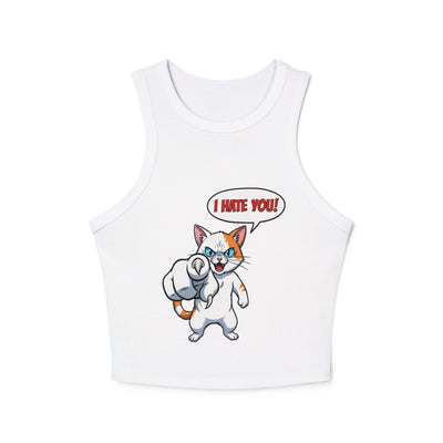 Angry Cat 'I Hate You' Graphic style 2 Women Tank Top