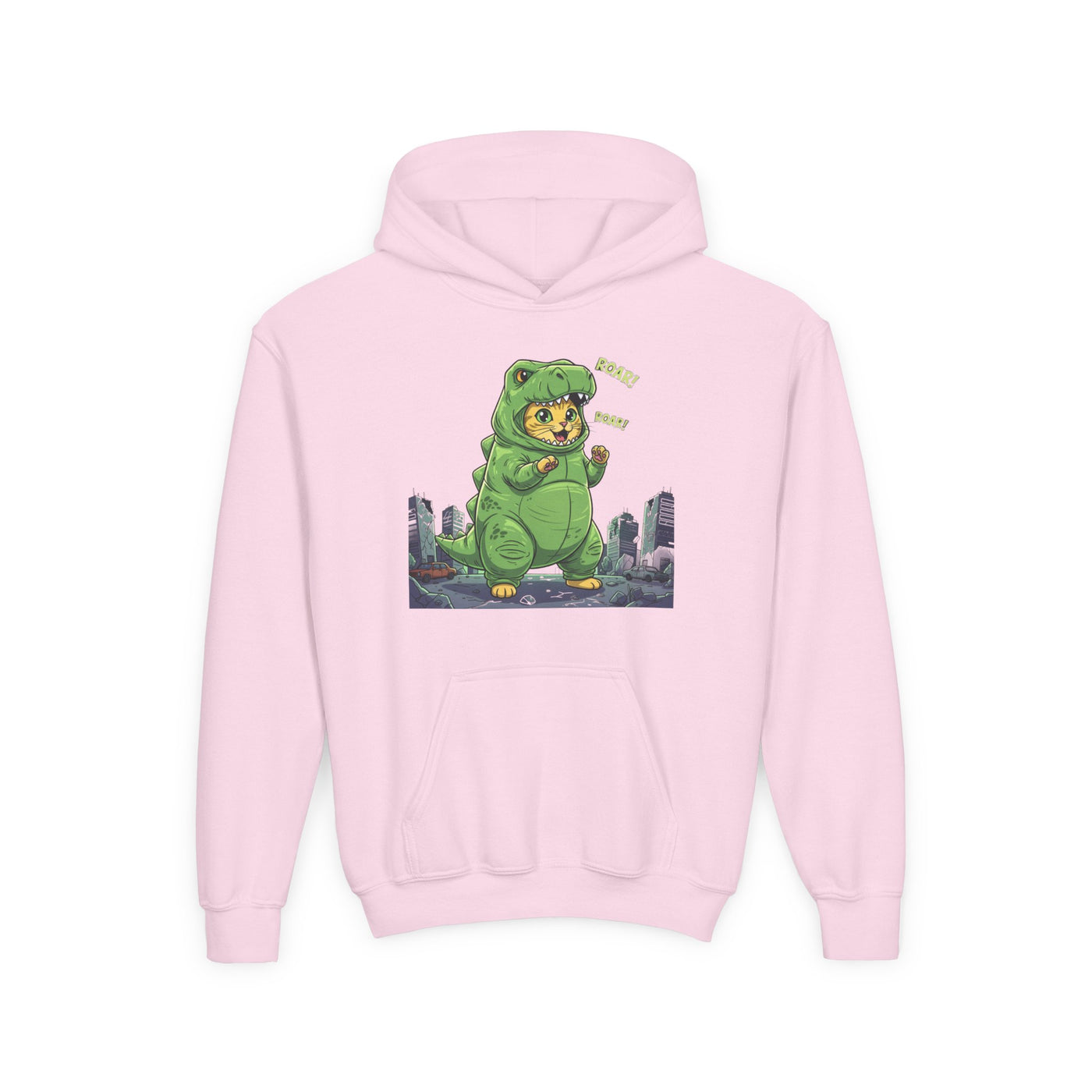 Cat cosplay Godzilla style 2 Unisex Kids Hoodie - Fun & Cozy Heavy Blend Sweatshirt with Cute Design