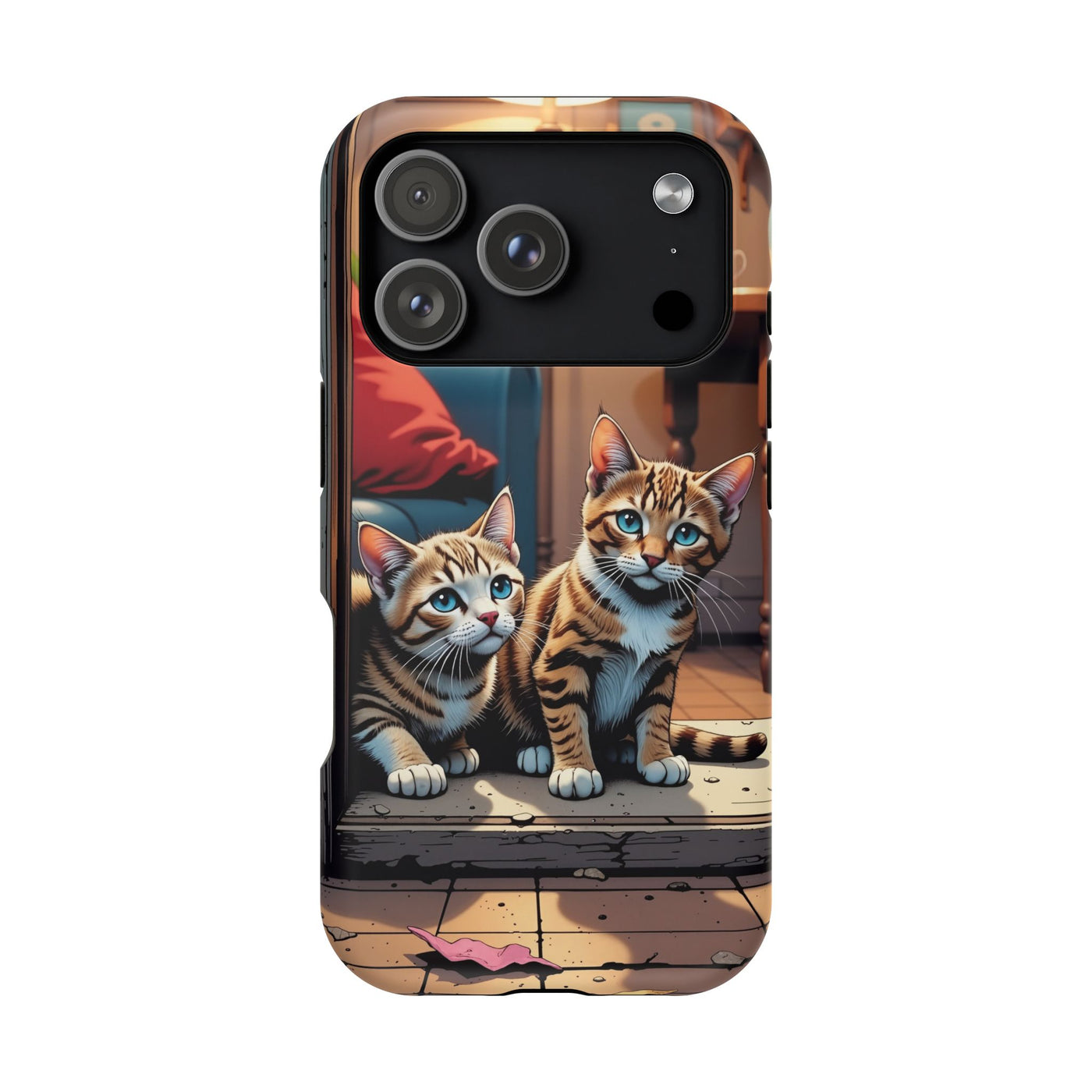 Cute Cats Magnetic Phone Case comic style 1, Cat Lover Gift, Impact-Resistant iPhone Case, Funny Pet Accessory, Unique Animal Design