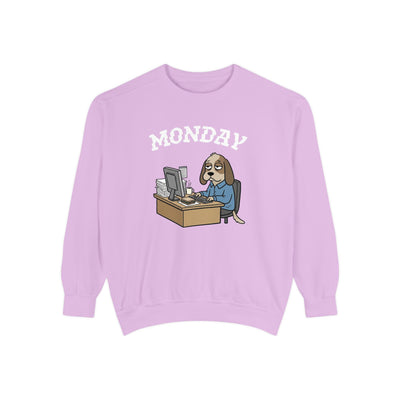 Monday Face Dog Stares Blankly Unisex Crewneck Sweatshirt style 4