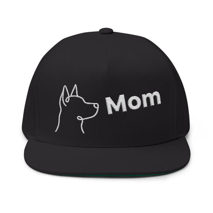 Stylish Embroidered Dog Mom Flat Bill Cap style 2