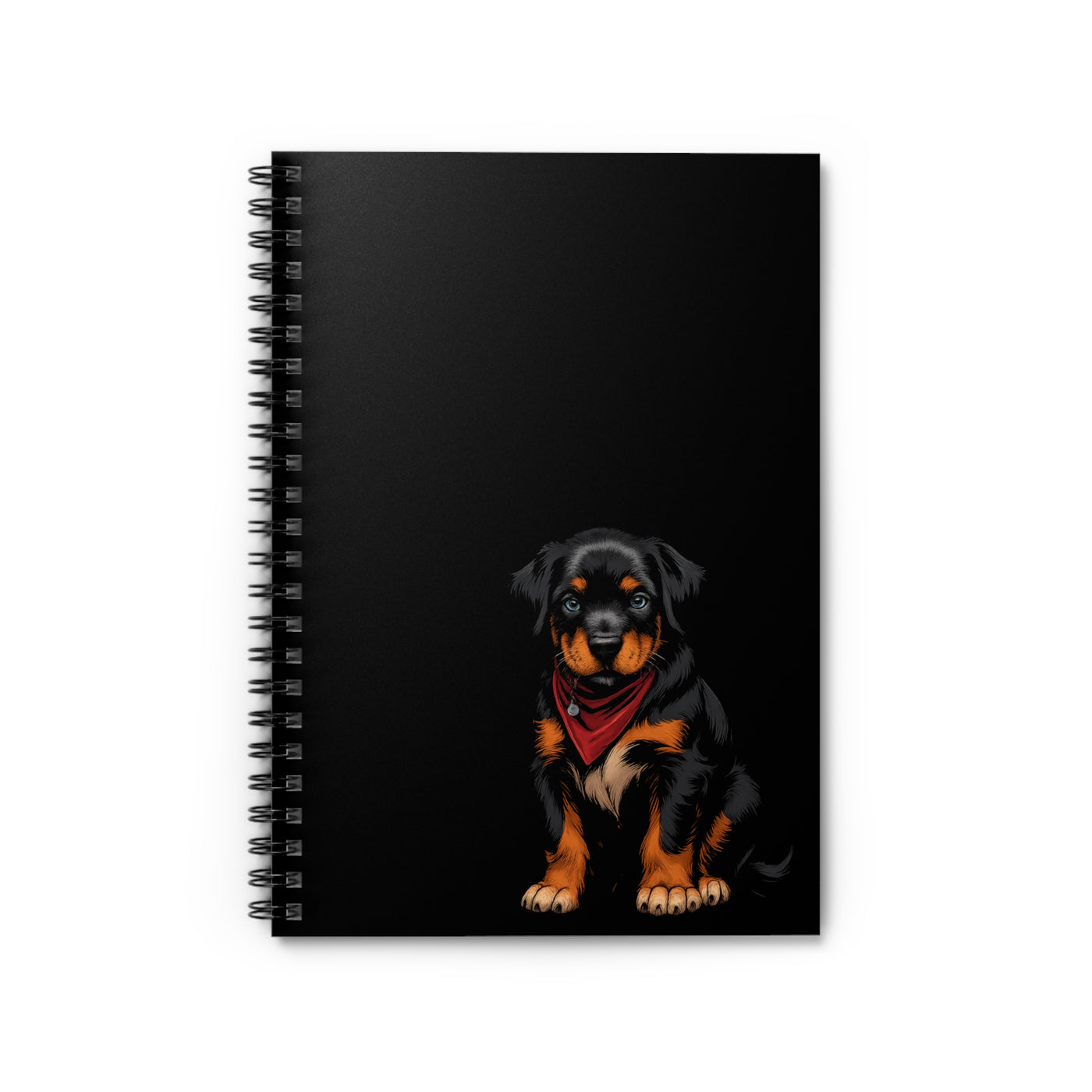 Rottweiler Spiral Notebook (Black) - Cute Dog Design, Pet Lover Journal, School Supplies, Gift for Dog Owners, Cute Stationery