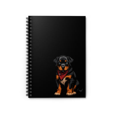 Rottweiler Spiral Notebook (Black) - Cute Dog Design, Pet Lover Journal, School Supplies, Gift for Dog Owners, Cute Stationery
