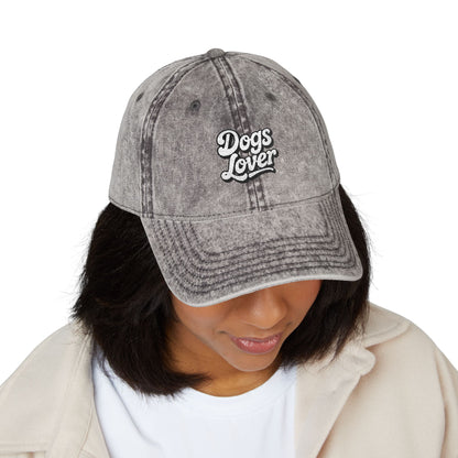 Dogs Lover Vintage Embroidered Cap Dad Hat Grey Words