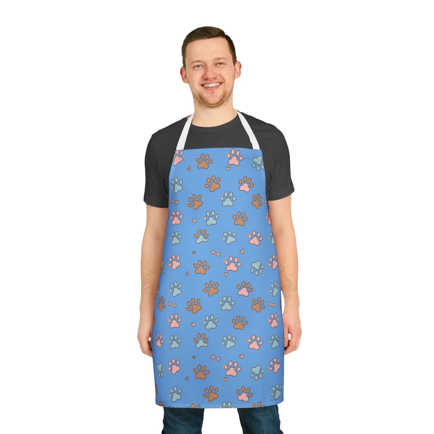 Cute Dog Paw Print 5-Color Straps Kitchen Apron