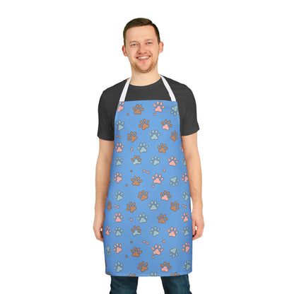 Cute Dog Paw Print 5-Color Straps Kitchen Apron