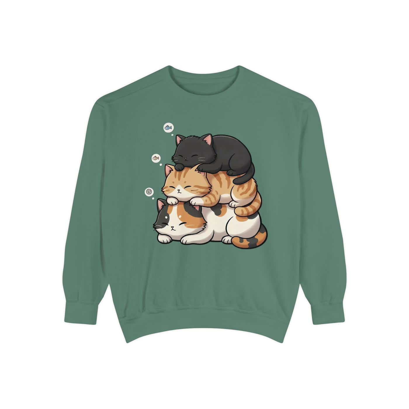 3 Cute Sleeping Cats style 8 Cozy Graphic Unisex Crewneck Sweatshirt