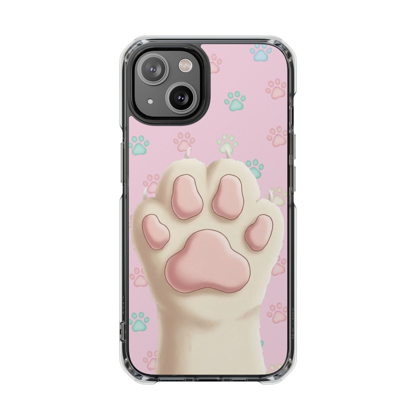 Colorful Cat Paw Print Magnetic Case for iPhone 16 series