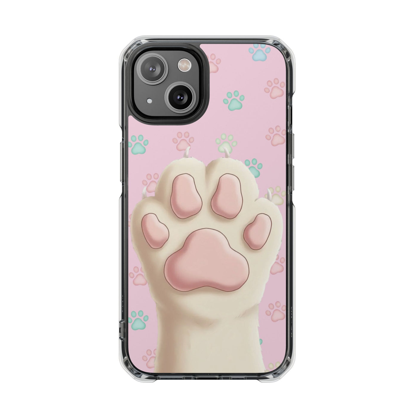 Colorful Cat Paw Print Magnetic Case for Pet Lovers